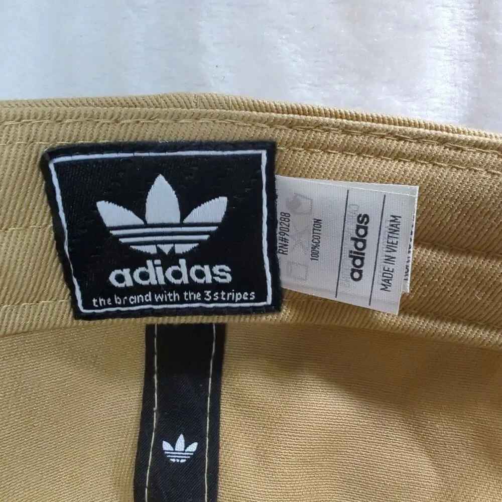 Adidas Hat Adjustable Strap Back Outline Trefoil Logo Khaki Cap OSFW 2023